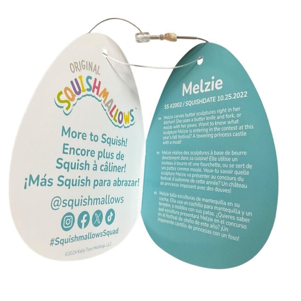 Squishmallows Melzie Squarel Tan and White Kids Toy - Picture 7 of 7